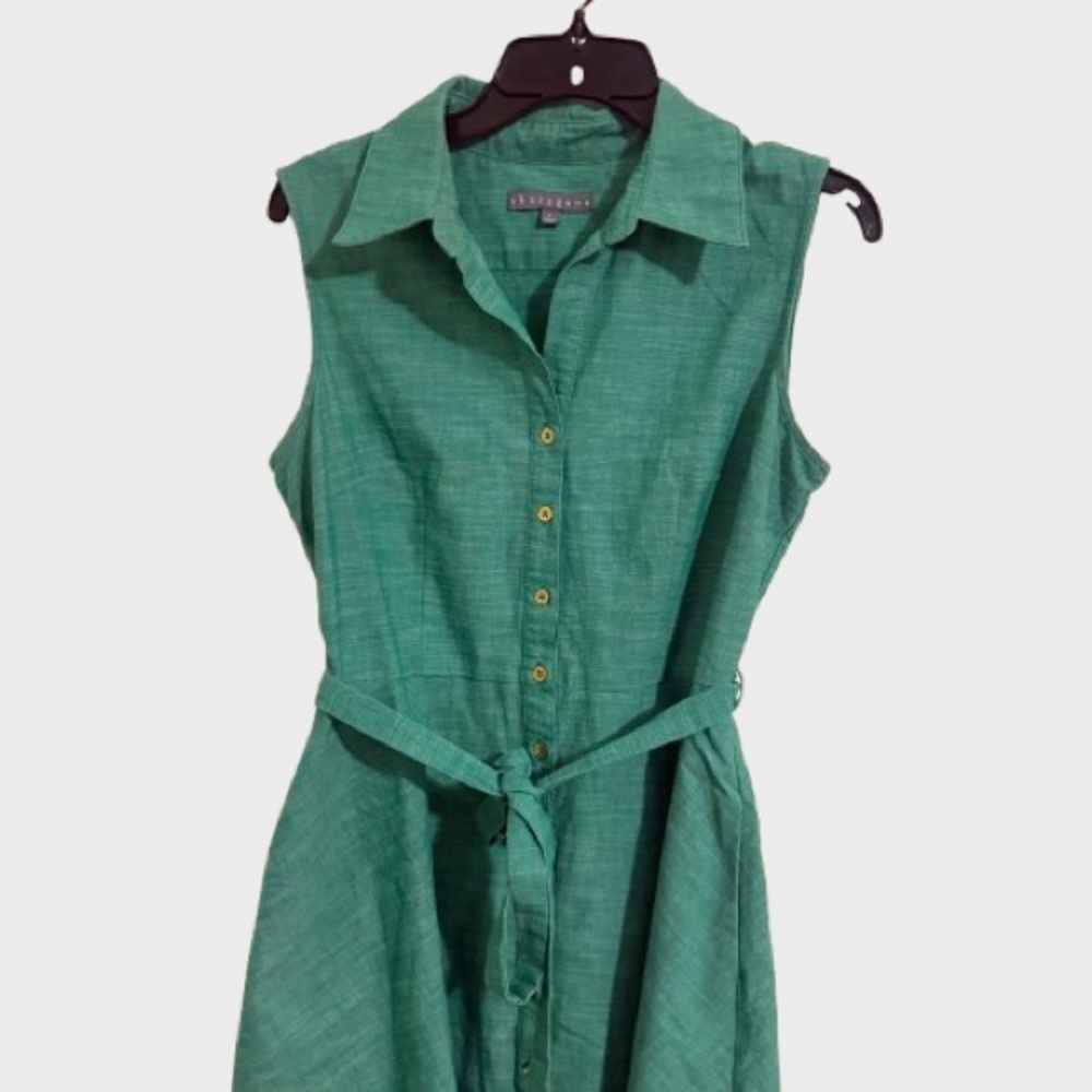 Sharagano Teal Sleeveless Midi Dress - Picture 3 of 5